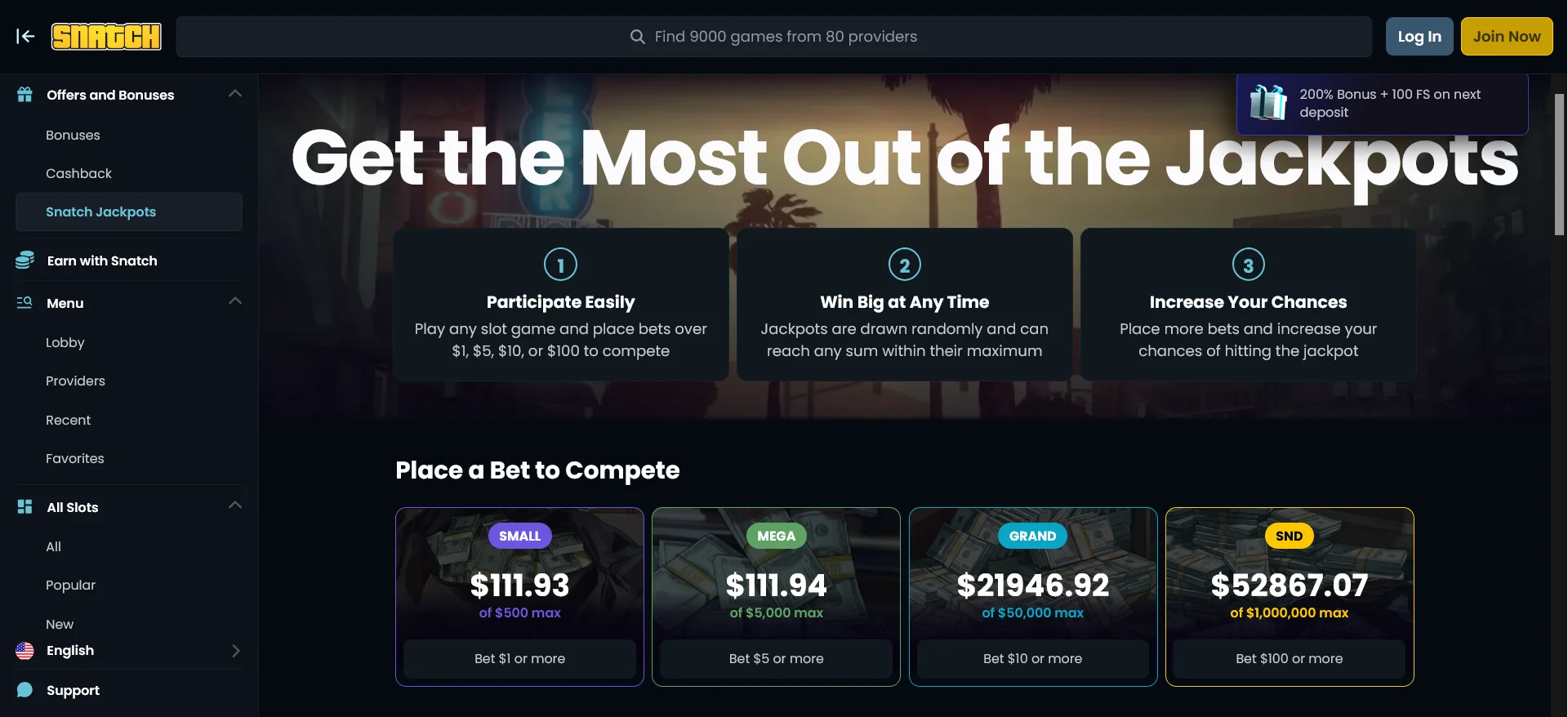 screenshot Snatch Casino